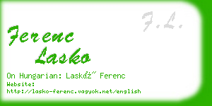 ferenc lasko business card